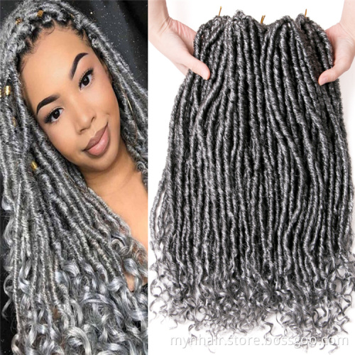 Crochet Faux locs Curly End Braids Hair Extensions 18 inch goddess synthetic hair Jumbo Dreads Hairstyle Ombre Crochet Braids